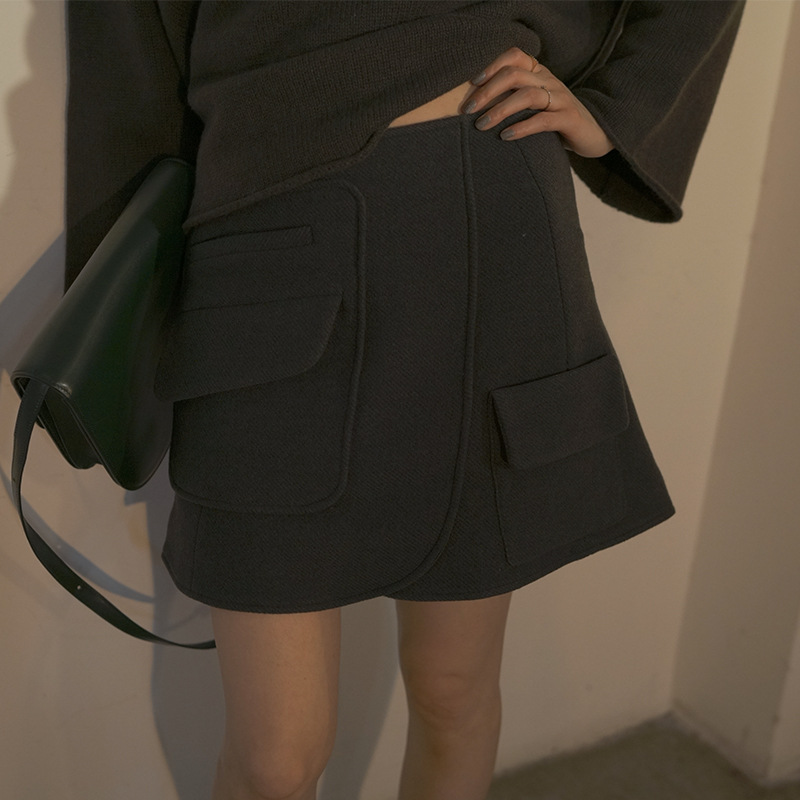 设计师女装 秋冬季半身裙羊毛英伦复古短裙-阿里巴巴