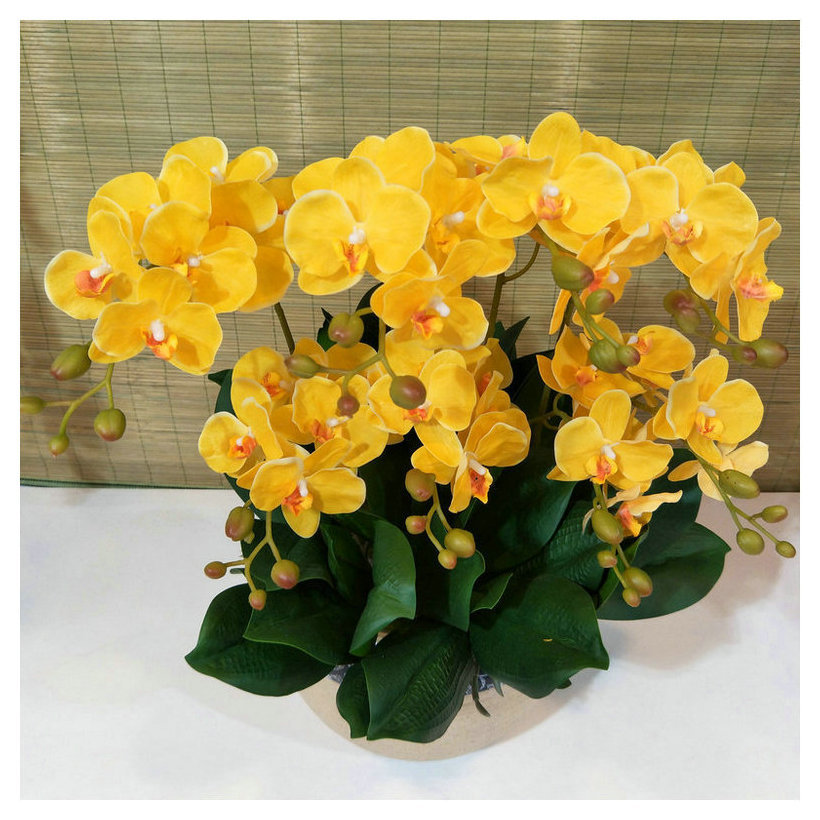 Wholesale Supply Film Two Forks with Leaves Simulation Small Butterfly Orchid Fake Flower Bouquet Artificial Flowers One Piece Dropshipping