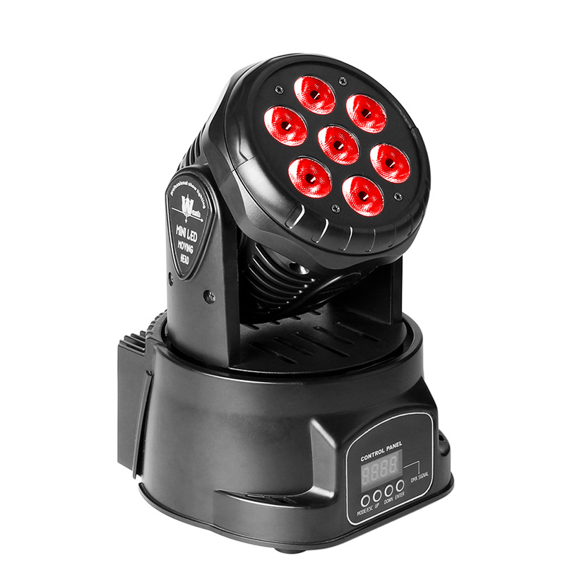 Mini 7 Pcs 10W Small Moving Head Light Rgbw Four-in-One Led Voice Control Stage Lights Wedding Equipment Factory Supply