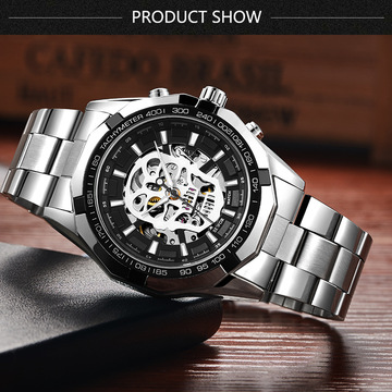 sewor男士全自动夜光针镂空机械手表创意大表盘骷髅外贸机械表男
