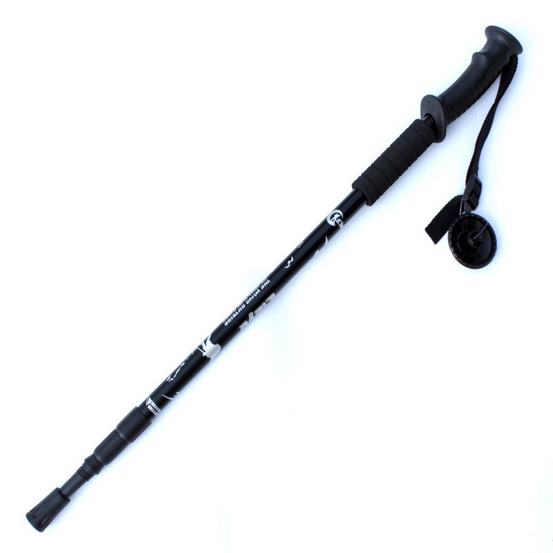 Cleye Aluminum Alloy Three-Section Shock Absorber T Handle Straight Handle Alpenstock Crutch Walking Stick Outdoor Products Factory Sales