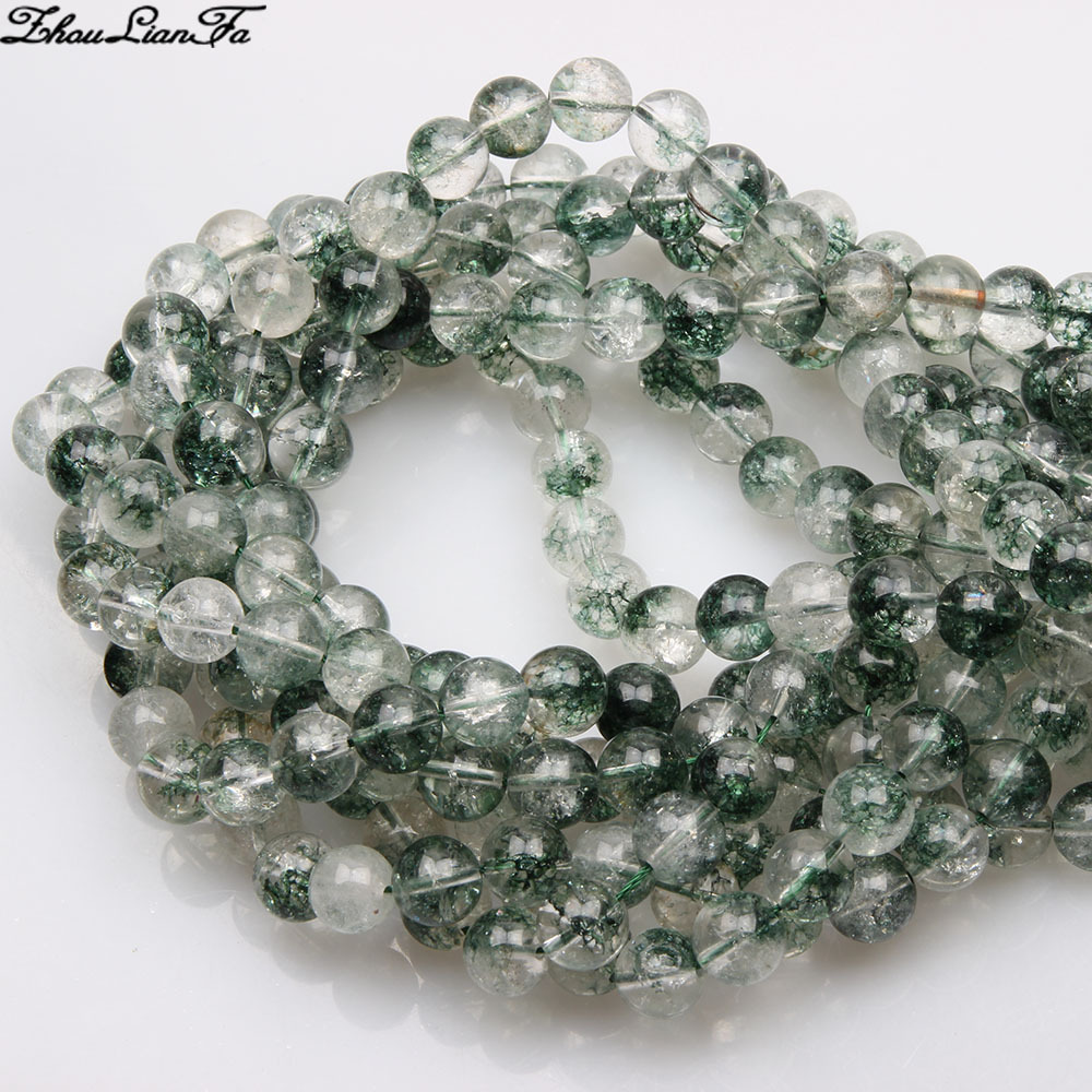 亚马逊外贸60PCS6毫米绿色绿幽灵水晶散珠饰品石珠为首饰制作DIY