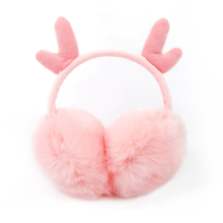Creative New Antlers Children Earmuffs Winter Unisex Retractable Anti-Rabbit Fur Earmuffs Factory Direct Sales Wholesale