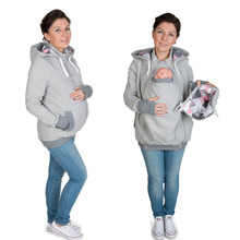 欧美新爆款三合一婴儿连帽衫几何图案冬季袋鼠孕妇两件套卫衣