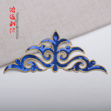 舞台服装辅料舞蹈服装亮片布贴大号花纹亮片祥云布贴diy-阿里巴巴