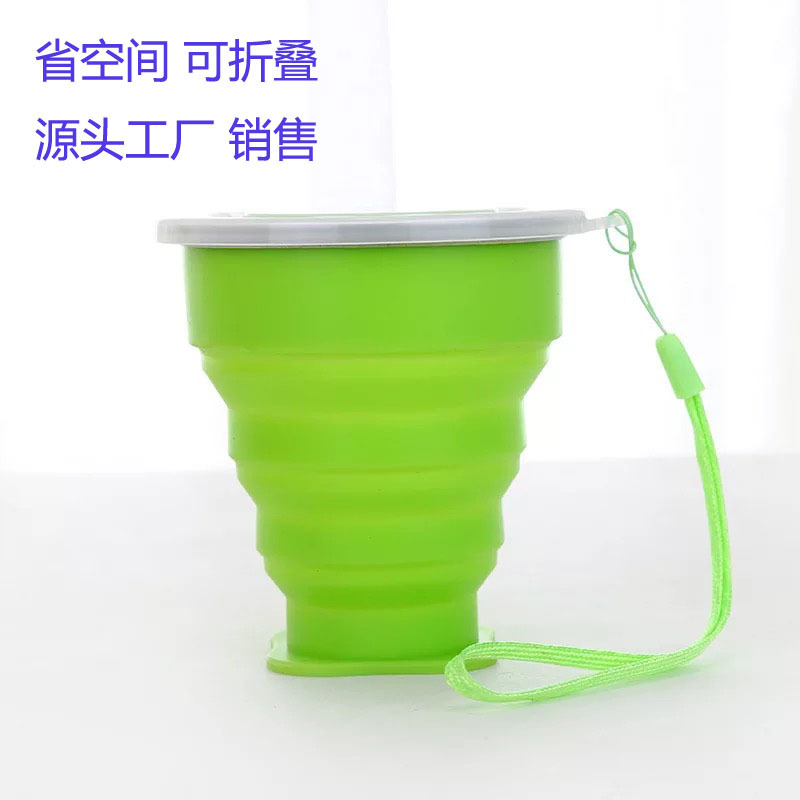 Business Trip Travel Portable 200ml Travel Folding Silica Gel Cup Dustproof with Cover Outdoor Mouthwash Portable Cup