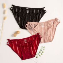 蓝白条纹内裤少女日系胖次棉质三角裤可爱动漫中腰二次元性感软妹