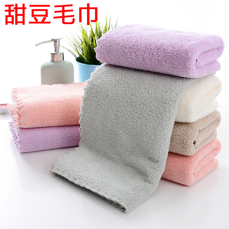 Coral Velvet Towel Plain Color Face Washing Face Towel Soft Absorbent Gift Household Not Easy to One Piece Dropshipping