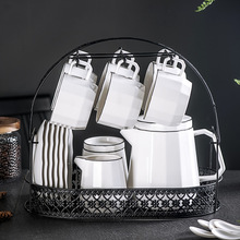 欧式简约陶瓷咖啡套具 北欧大容量咖啡茶壶花茶 咖啡杯碟茶具套装