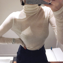 韩国女装秋冬季上衣修身显瘦高领薄款打底衫性感内搭紧身长袖T恤