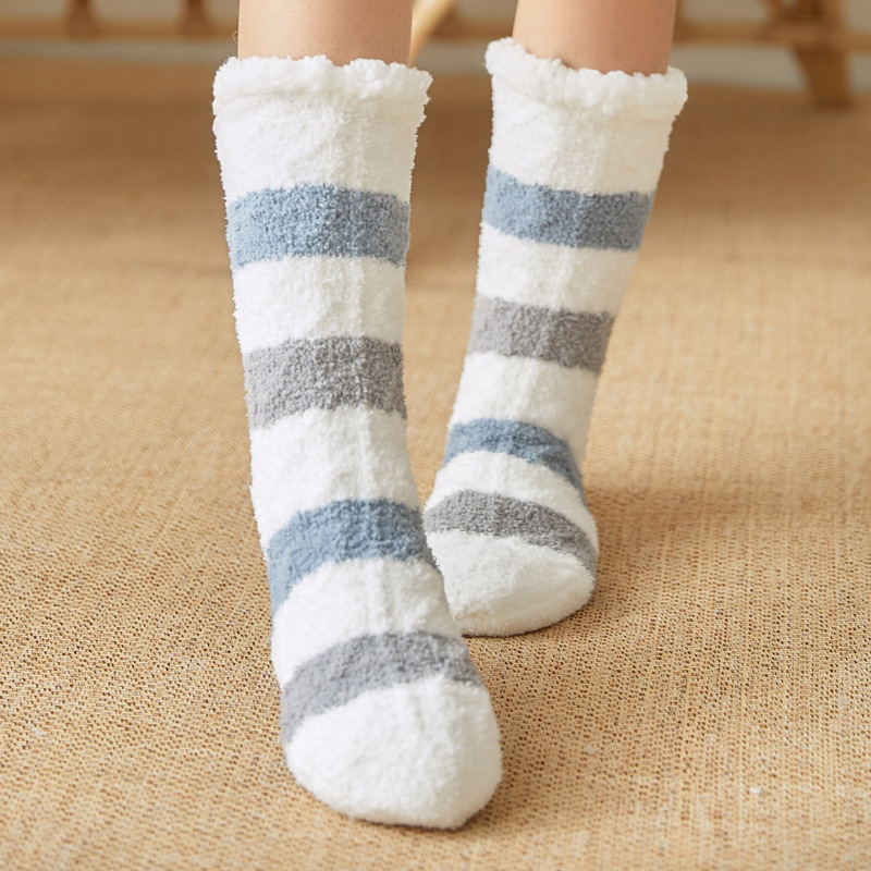 Coral Velvet Room Socks Terry Sock Women's Half Velvet Socks Sleeping Socks Leg Warmer Snow Socks Slippers Socks Carpet Socks