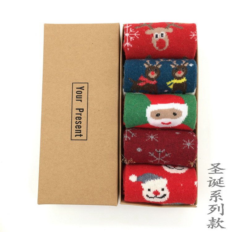 Wool Socks Boxed Winter Warm Socks Women's Thickened Mid-Calf Gift Box Socks Men's Wool Socks Boxed