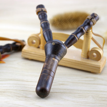 木质碳化二节弹弓实木雕刻弹弓木制传统怀旧90年代玩具榉木弹弓