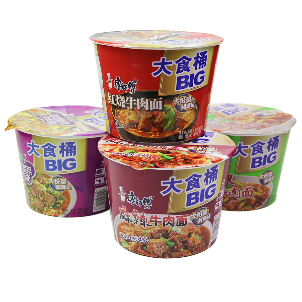 康师傅大食桶4个口味方便面148克*12桶/ 快递运输中破损不赔 不退