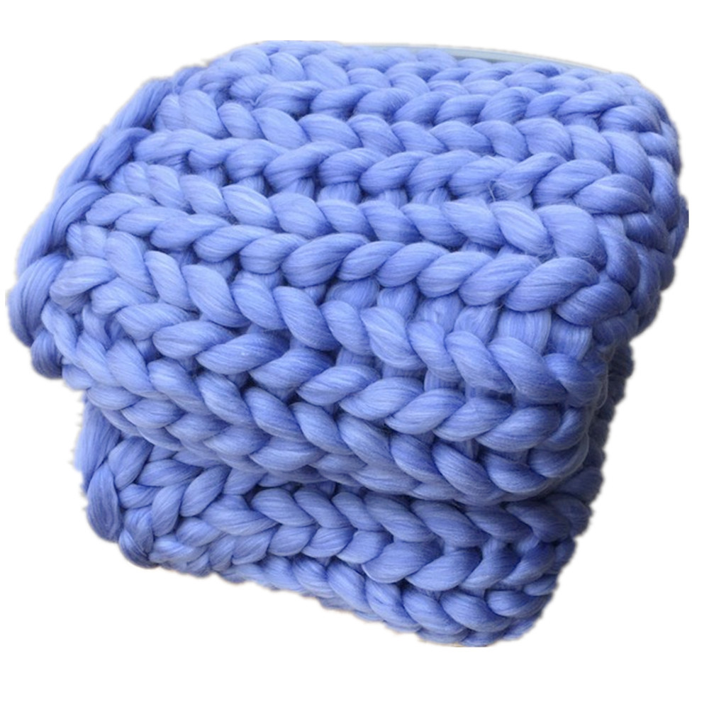 New Super Coarse Yarn Blanket Arm Knitted Blanket Hand-Woven Wool Blanket Sofa Iceland Yarn Cover Blanket