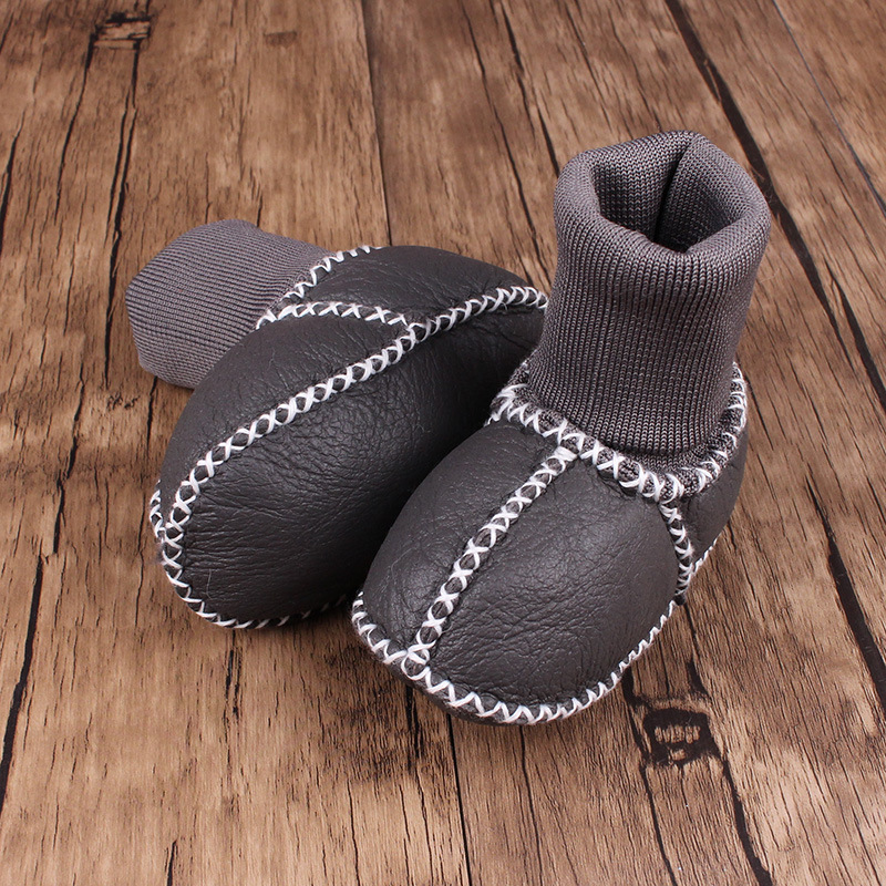 Autumn and Winter 0-1 Years Old Baby Toddler Shoes Soft Bottom Warm Keeping Breathable Sheepskin Fur Integrated Baby's Shoes Room Socks Indoor Shoes 6