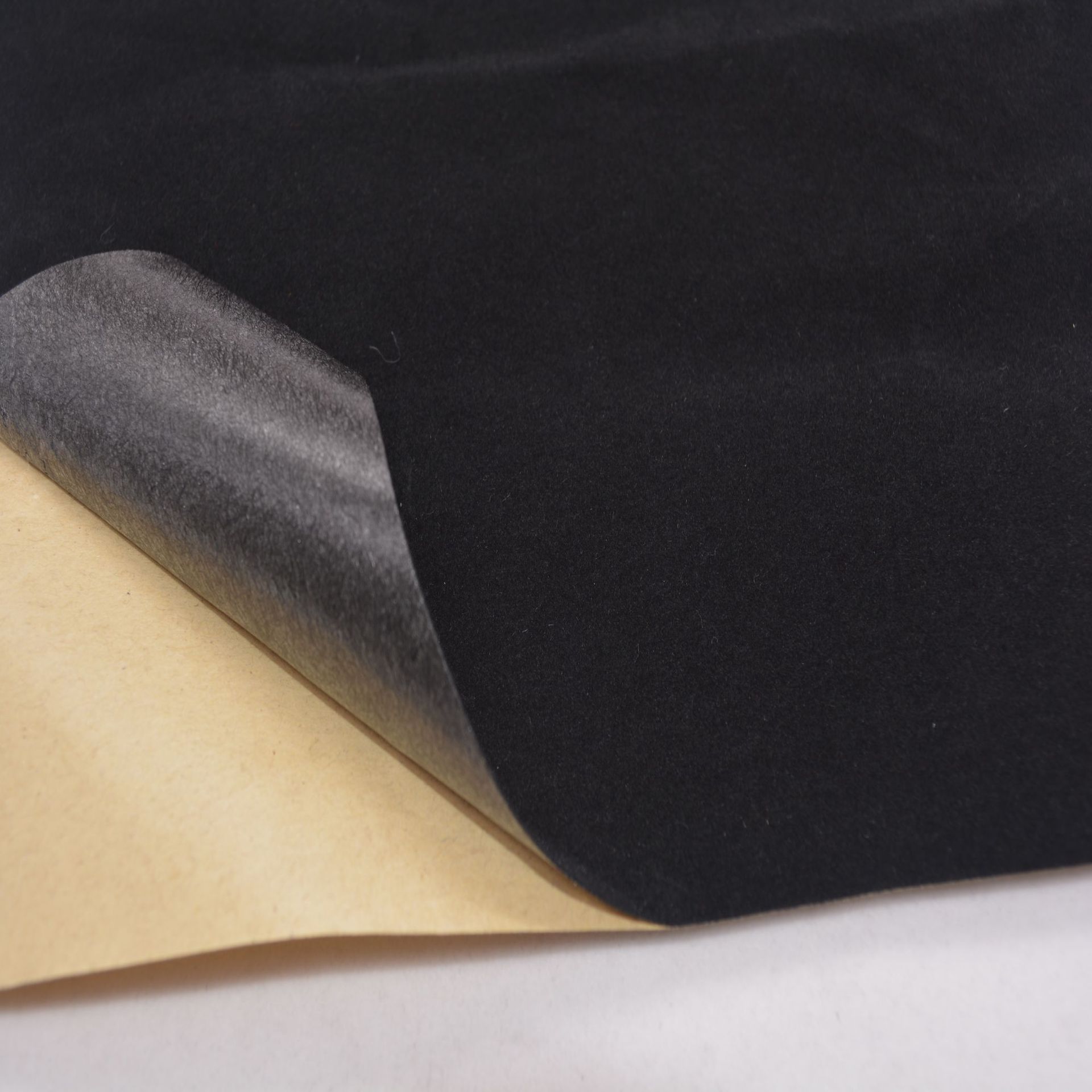 现货黑色背胶绒布 自粘短毛单面带胶植绒布不干胶单面防滑绒