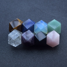 Runyangshi天然水晶原石打磨 多面体14面小方块配件饰品厂家批发