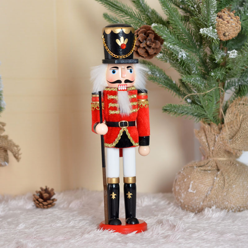 Wholesale 30cm Creative Home New Exotic Crafts Decoration Special Gift New Nutcracker Solid Wood Cloth