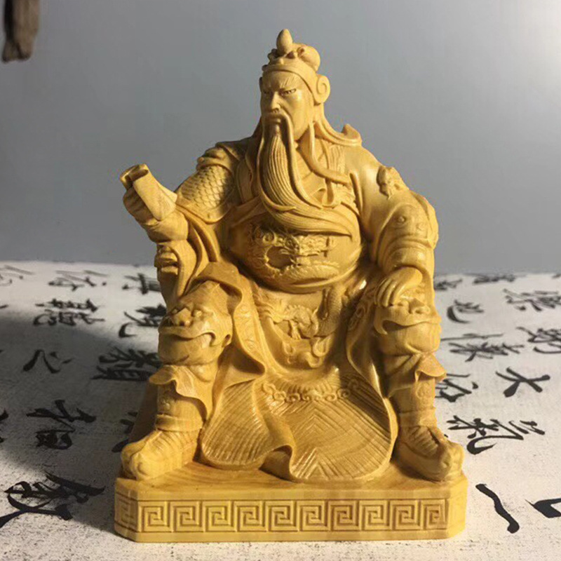 木雕关公书