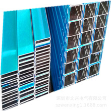 供应蓝色100*100铝合金槽式桥架图片价格 表面阳极氧化铝合金桥架