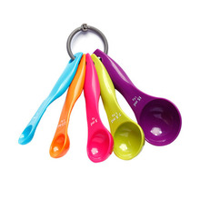 宠物烘焙工具 塑料带刻度彩色量勺5件套 加厚量匙 量勺套装