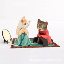 仿真高品质狸猫 卡通中国风猫咪 古装猫咪 PVC6厘米
