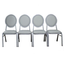 厂家直销出口摩洛哥铝合金椅 酒店餐椅 白色易清洗皮革餐厅椅