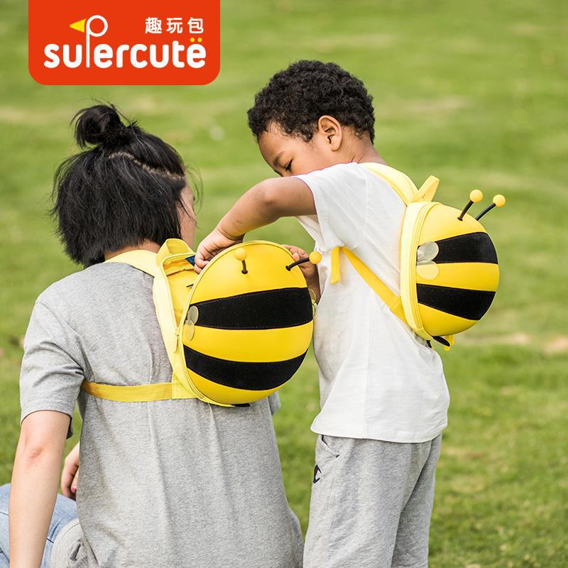 supercute创意蜜蜂双肩包瓢虫幼儿园包包蜜蜂背包学生书包批发