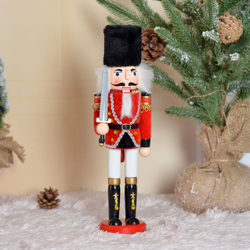 Wholesale 30cm Creative Home New Exotic Crafts Decoration Special Gift New Nutcracker Solid Wood Cloth