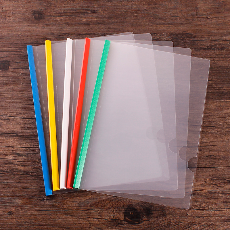 厂家现货批发透明pp塑料抽杆夹报告夹a4拉杆文件夹资料夹可印logo