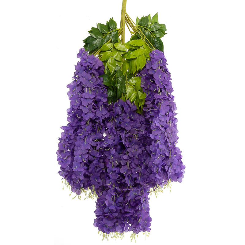 Manufacturer Artificial Wisteria String Timbo Decorative Rattan Tofu Pudding Fake Flower Vine Wedding Pipe Decoration HANAFUJI