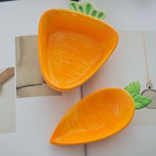 日式陶瓷餐具创意饭碗陶瓷碗兔子碗家用零食水果盘叶子干果盘叶子