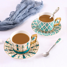 欧式金边咖啡杯英式骨瓷咖啡杯碟现代简约下午茶花茶红茶套装茶具