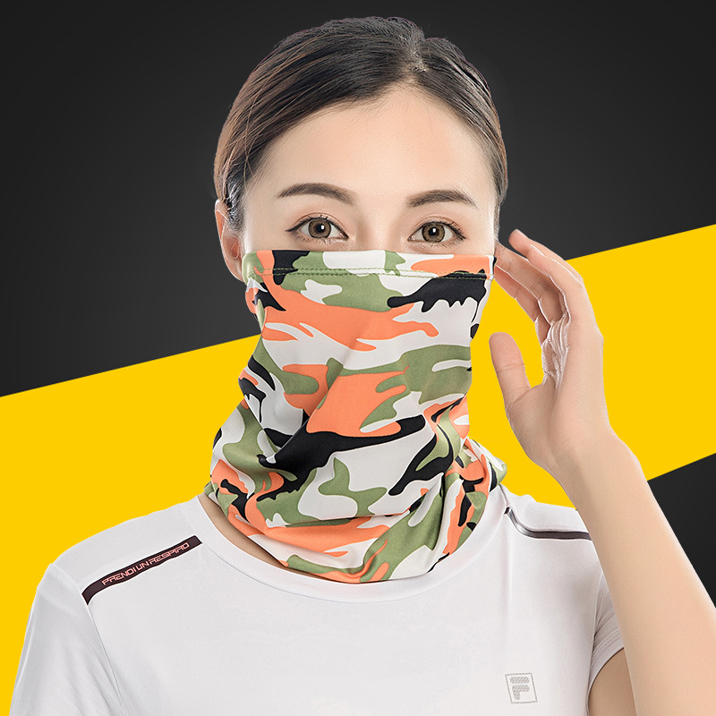 Outdoor Sports Scarf Ice Silk Sun Protective Sweat-Absorbing Antiperspirant Cycling Scarf New Digital Color Printing Changeable Fishing Face Towel