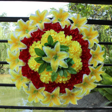 仿真菊花圈清明花绢花扫墓花大花圈假花祭祀花装饰花公墓花上坟花