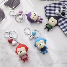 LED发光发声猴子钥匙扣钥匙圈创意礼品可爱小猴子手机书包包饰品