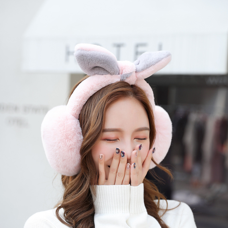 护耳罩耳套保暖女挂耳包耳捂耳暖冬季天毛茸兔耳朵套韩版可爱折叠