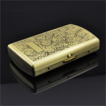 双枪黄铜烟盒12支装复古唐草花超薄个性男士香菸盒正品-阿里巴巴