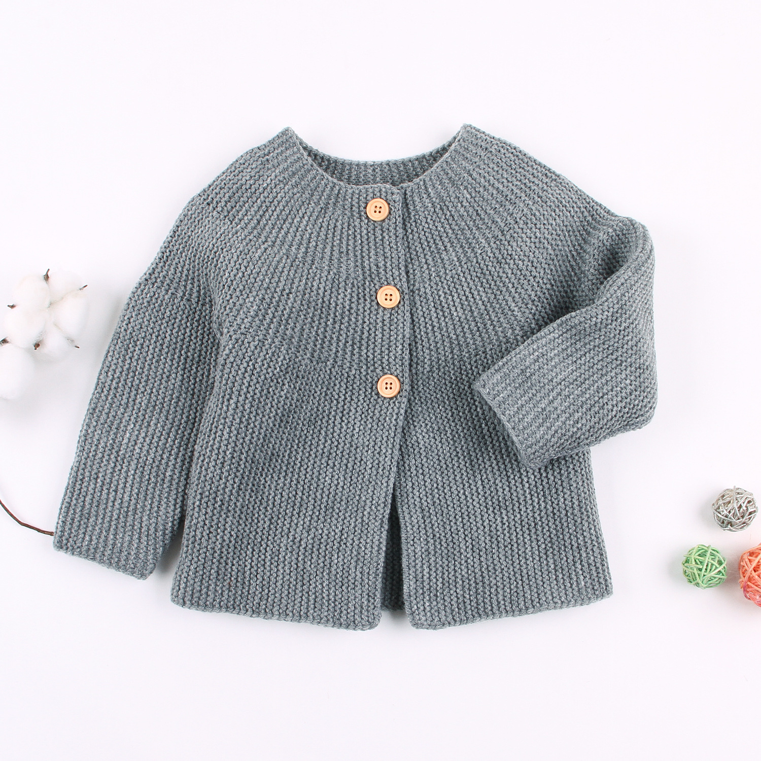 童装毛衣 ins婴幼儿童针织秋冬上衣 外出可爱外套单排扣 wish爆款