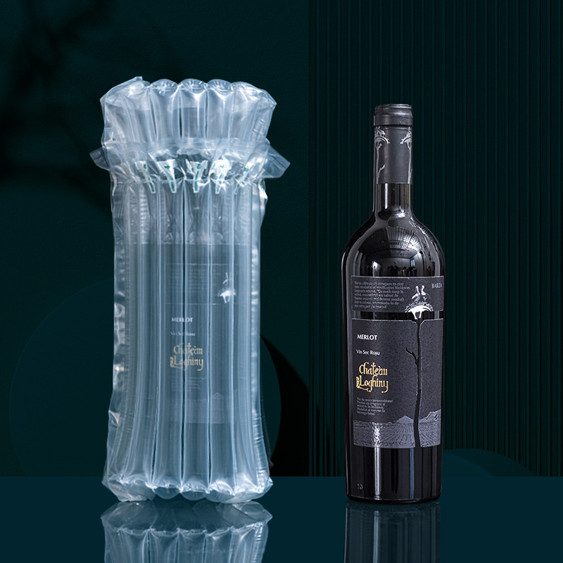 7-Column Red Wine Air Column Bag 32cm High Air Column Bag 750ml Bubble Bag Thick Shockproof Packaging Bag Factory Wholesale Goods