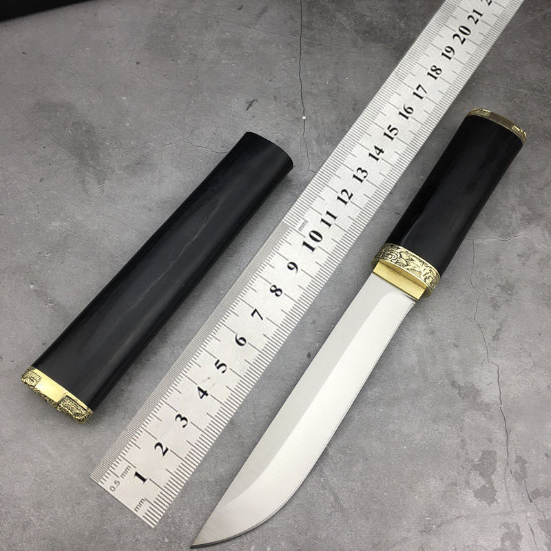 日本武士短刀锋利一体龙骨高硬度户外刀具直刀防身随身野外求生刀