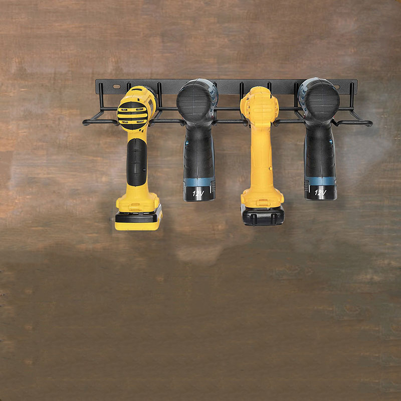 电钻黑色白色收纳架支架壁挂式电动工具收纳架工具架车库存储架