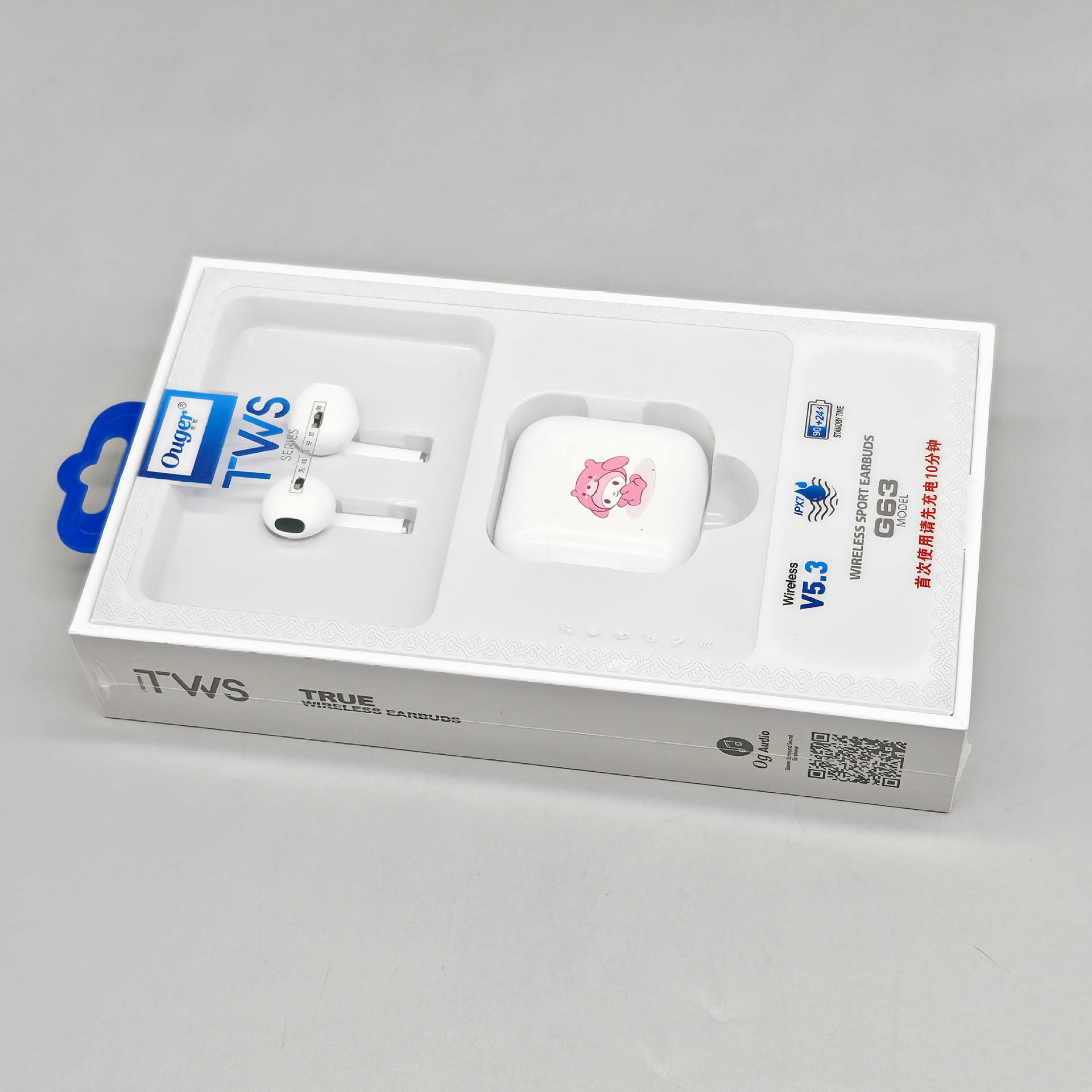 迷你双耳蓝牙耳机 彩绘重低音无线耳塞半入立体声降噪游戏耳麦