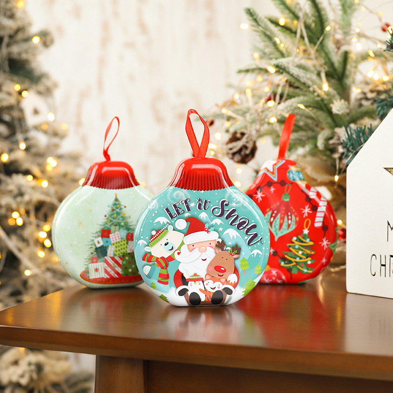 圣诞节礼盒创意圣诞包装马口铁盒带挂绳酒壶盒糖果饼干礼物盒礼品