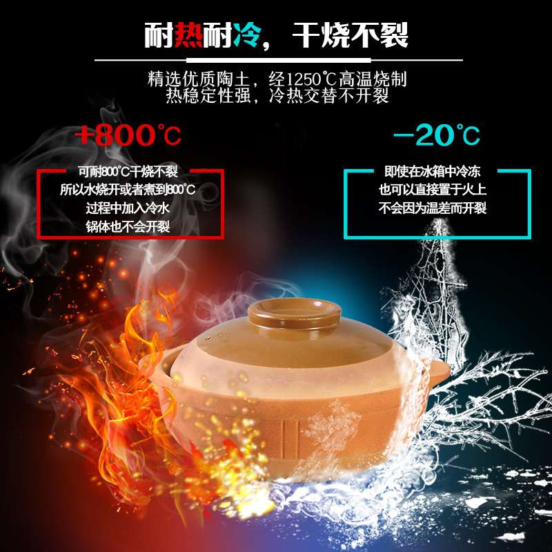 Vintage Old-Fashioned Casserole Earthen Casserole Cooking with Hot Sauce Casserole Pot Earthen Casserole Household Stewed Casserole Rice Noodles Claypot Rice Charcoal Stove Hot Pot