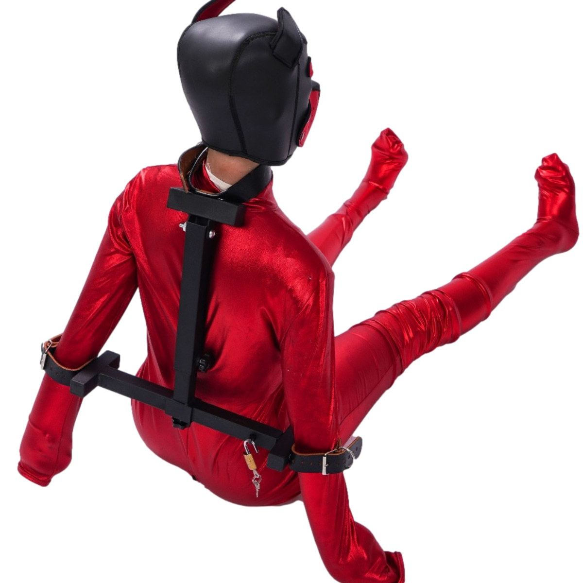 自缚玩具手铐捆绑束缚手颈相连拘束带颈圈项圈sm女用调教情趣用品