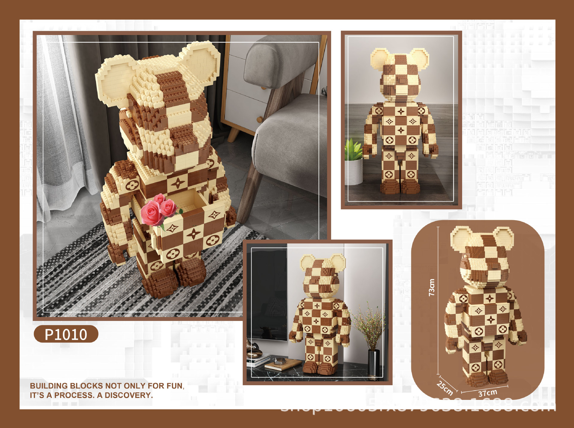 超大暴力熊微钻颗粒拼装积木玩具兼容乐高diy益智拼装礼品套装