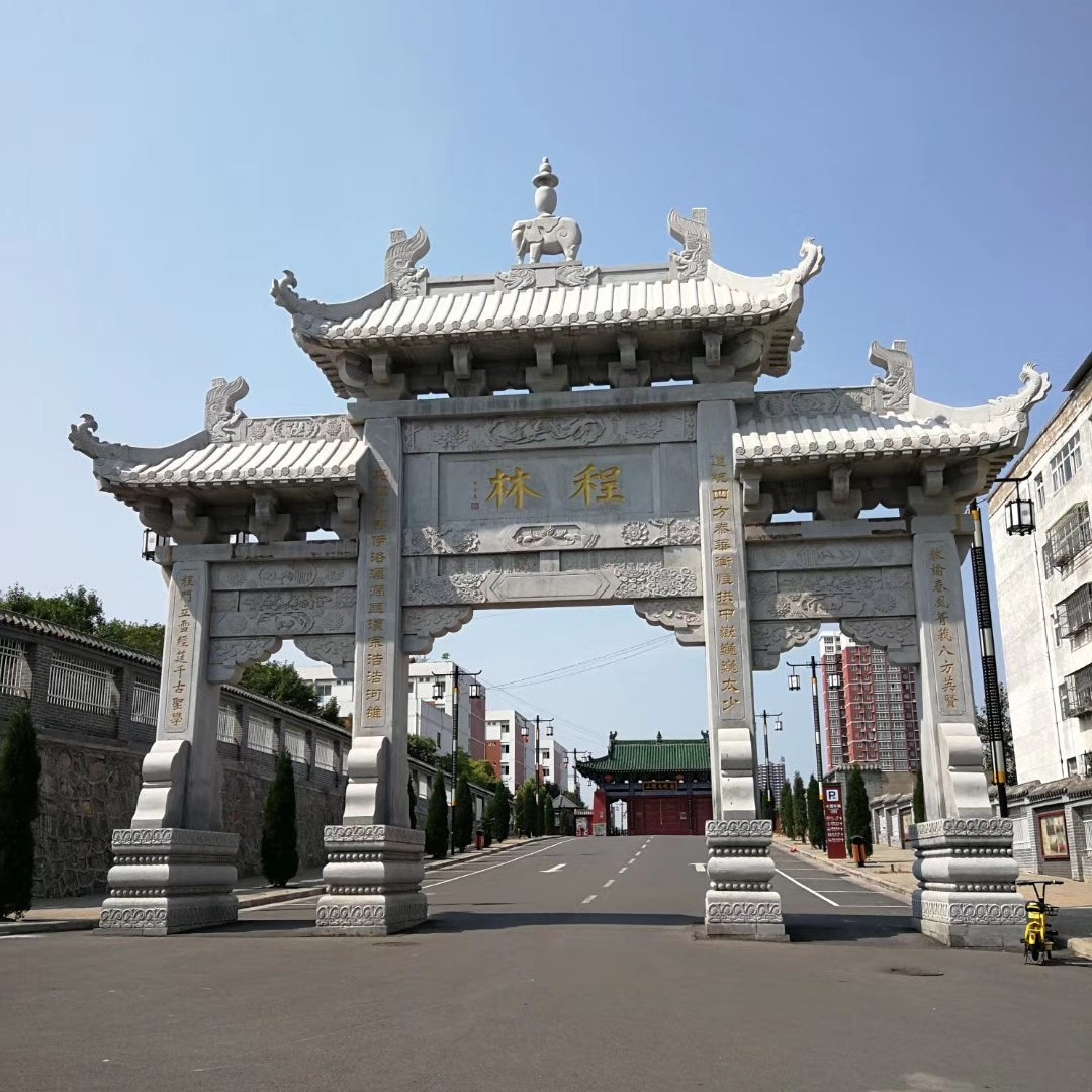 五门三门单门花岗岩石牌坊 农村社区景区公园寺庙大型石门牌楼