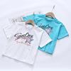 2022 new pattern children Short sleeved T-shirt pure cotton men and women baby summer Hem Split ends pinkycolor printing half sleeve T-shirt